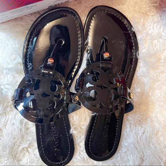 Nordstrom NIB ToryBurch Miller black patent sandal - Picture 2 of 9